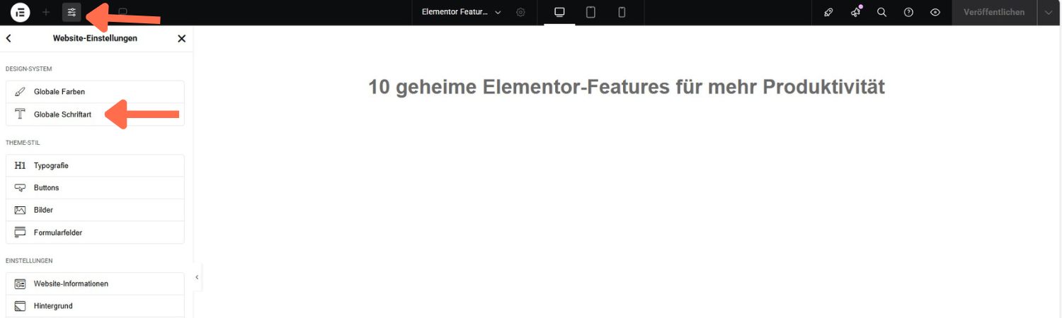 Globale Farben und Schriftarten in Elementor für konsistentes Webdesign festlegen Globale Farben und Schriftarten in Elementor für konsistentes Webdesign festlegen