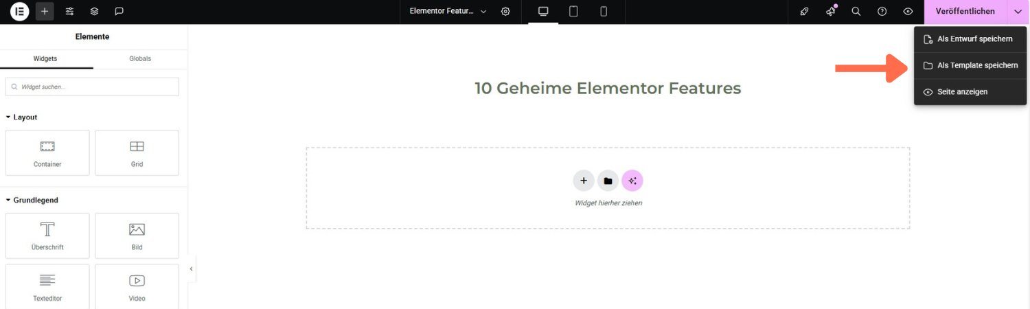 Eigene Vorlagen in Elementor erstellen und speichern für wiederkehrende Projekte