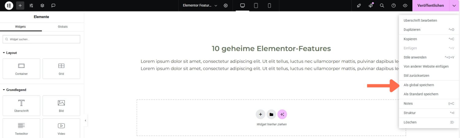 Globale Widgets in Elementor speichern für wiederverwendbare Design-Elemente Globale Widgets in Elementor speichern für wiederverwendbare Design-Elemente